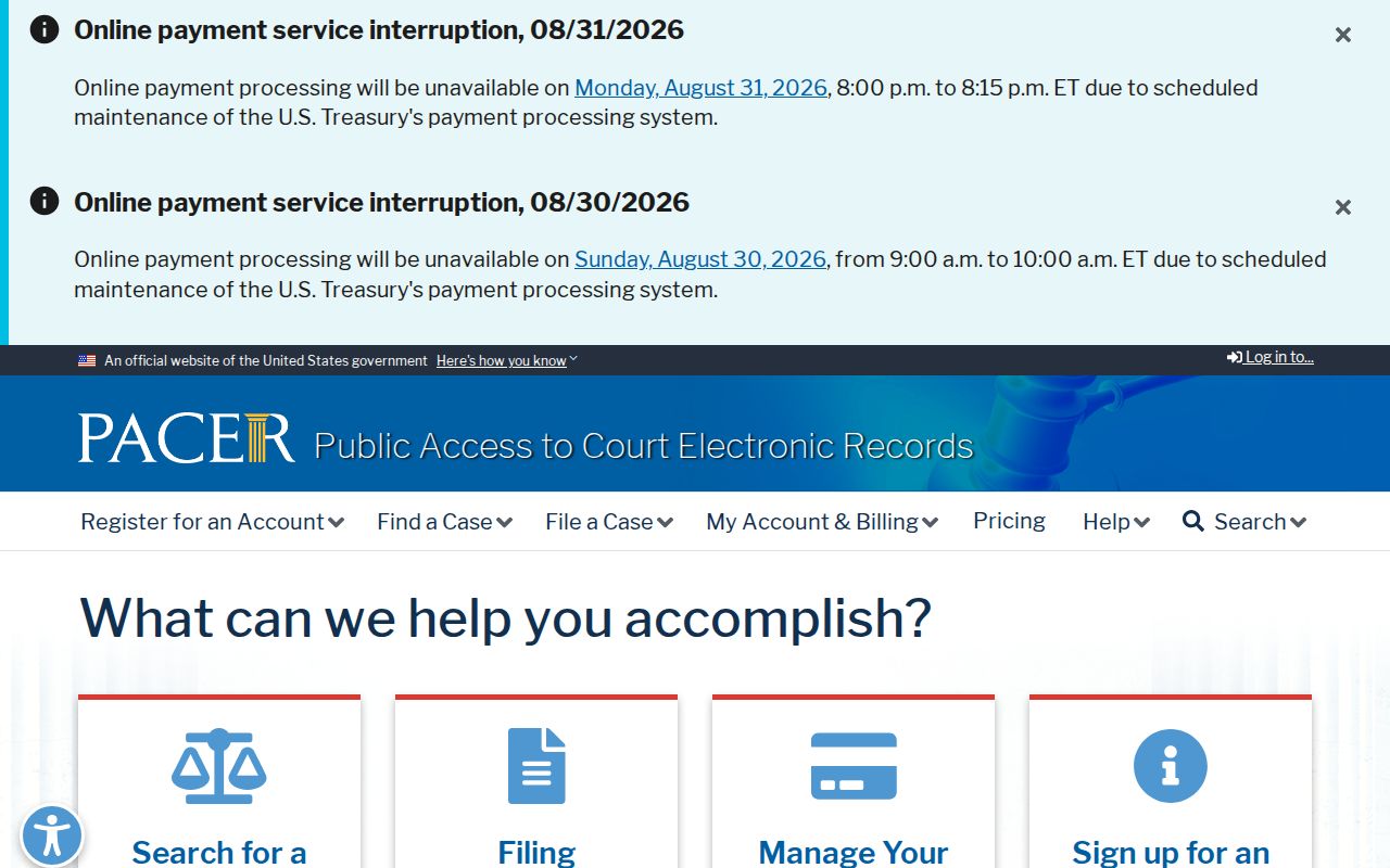 Sarpy County Springfield Nebraska court records federal PACER access source